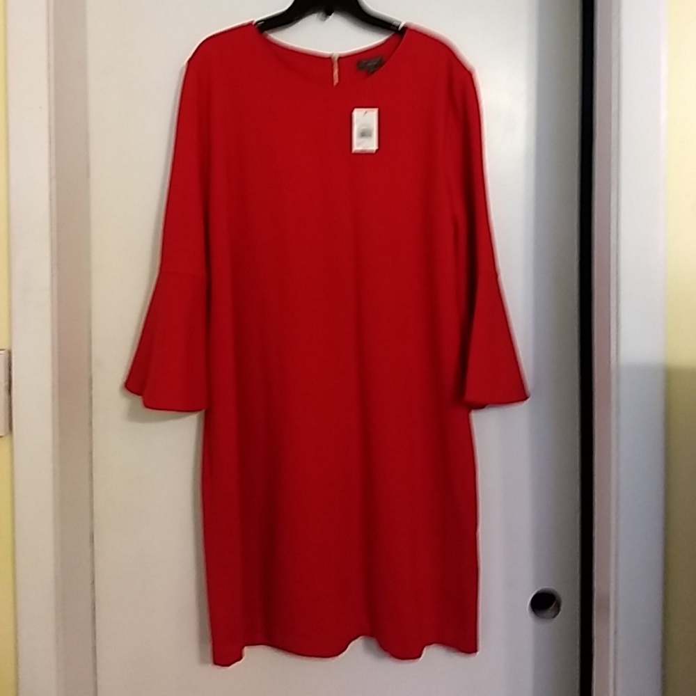 Red orange body con dress